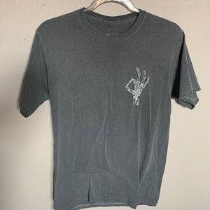 pacsun dark gray skeleton hand tee